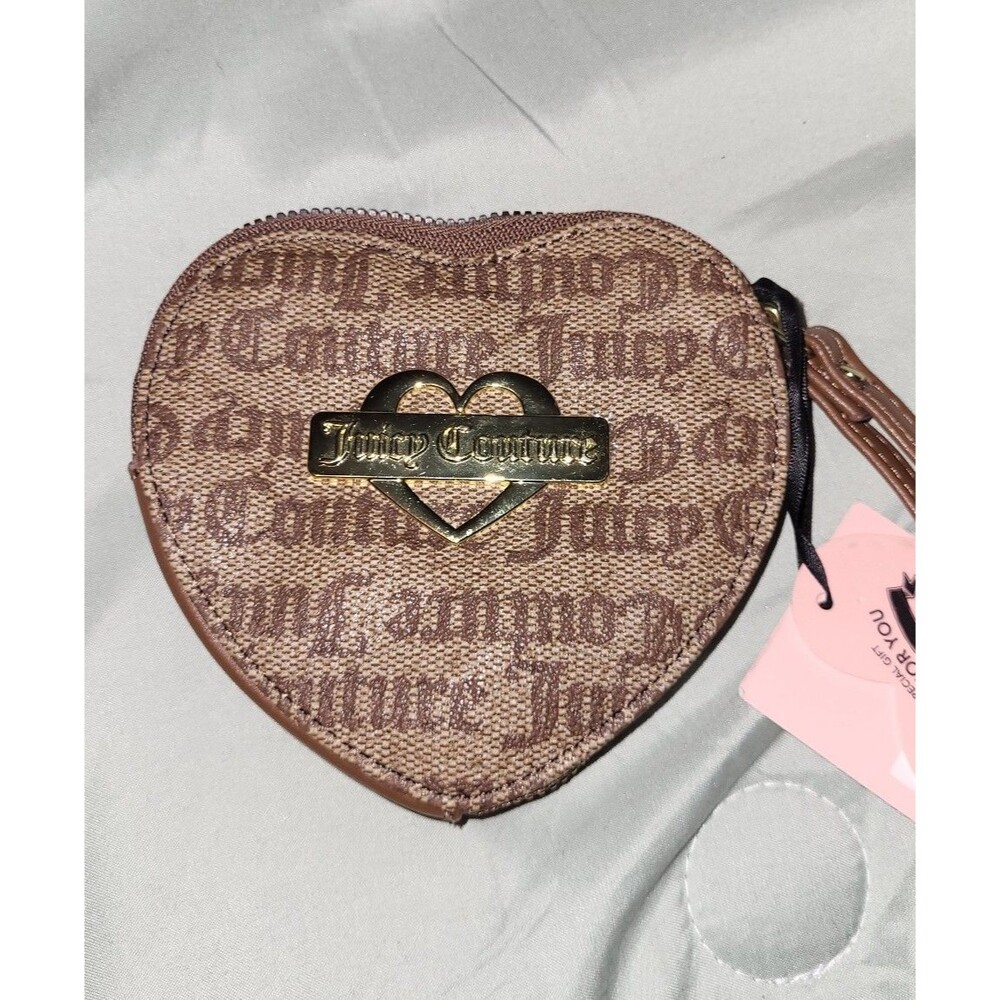 Juicy Couture Brown Mini Heart Coin Purse Wallet